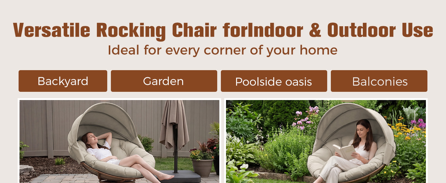 GTPLAYER Outdoor Wicker Egg Chair