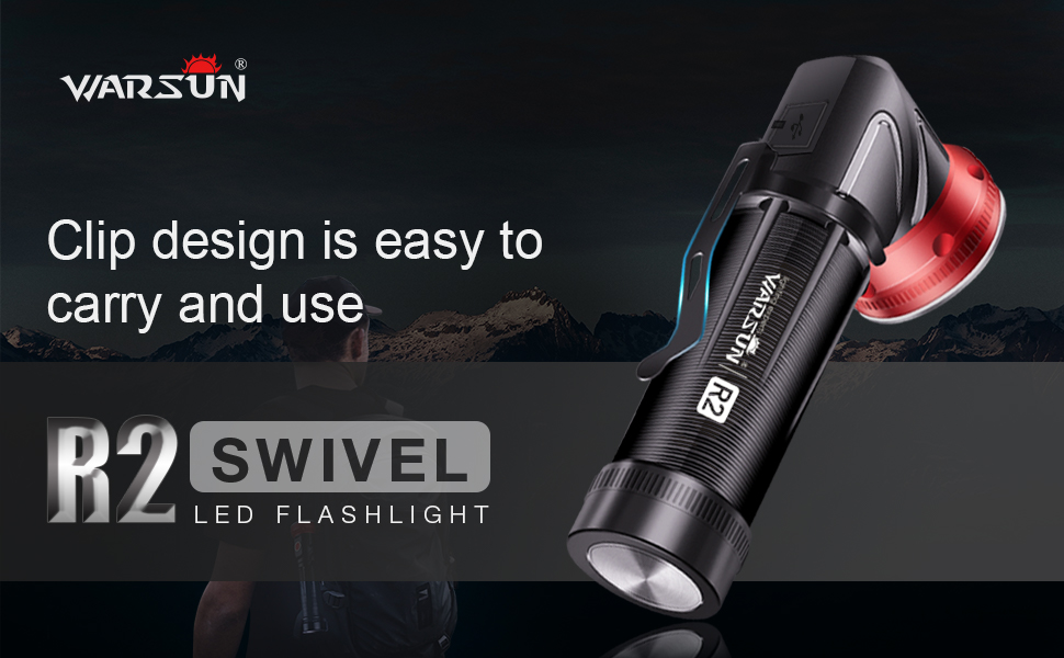 WARSUN LED Flashlight Rechargeable Tactical Flashlight 1000Lumens COB ...