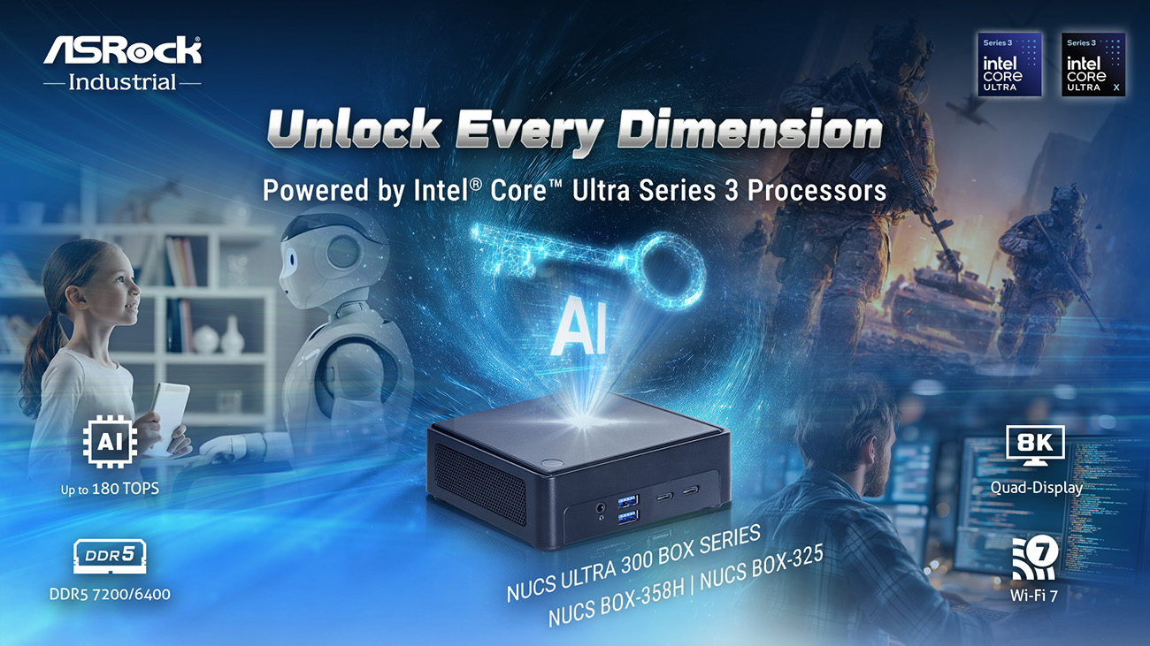 ASRock Industrial NUCS BOX-358H Slim AI Mini PC