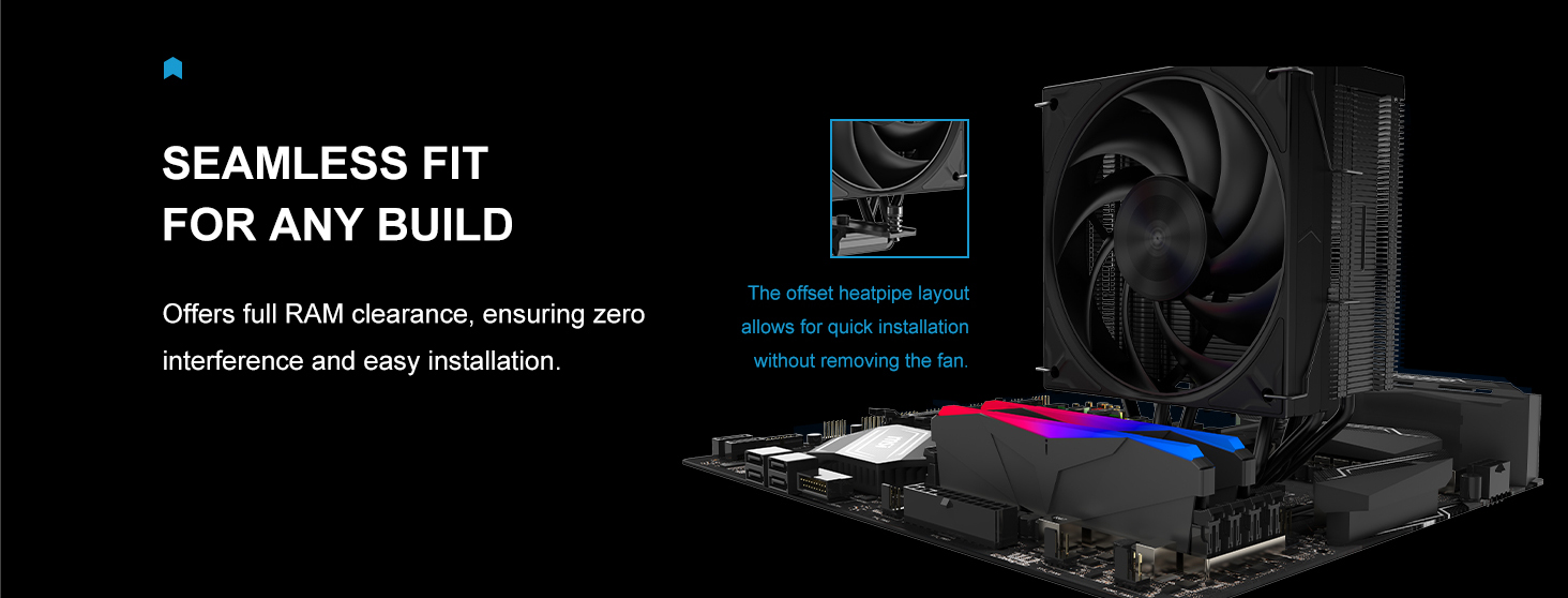 SAMA A40 Single-Tower CPU Air Cooler Black