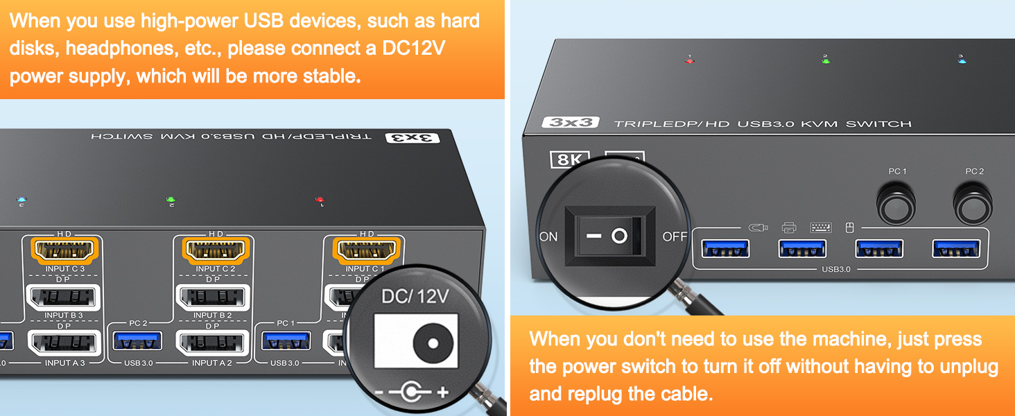 Two switch methods  Wired switching (1.5m/4.92ft) is very convenient