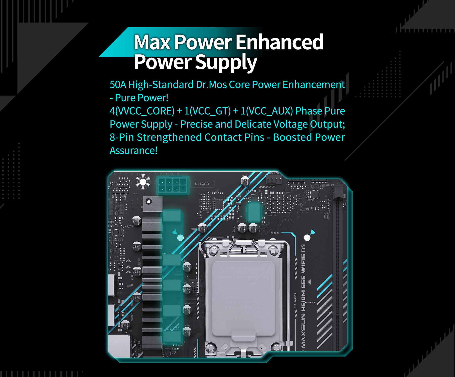 MAXSUN H610M WIFI6 Motherboard LGA1700 DDR5 64GB Supports intel 14th ...