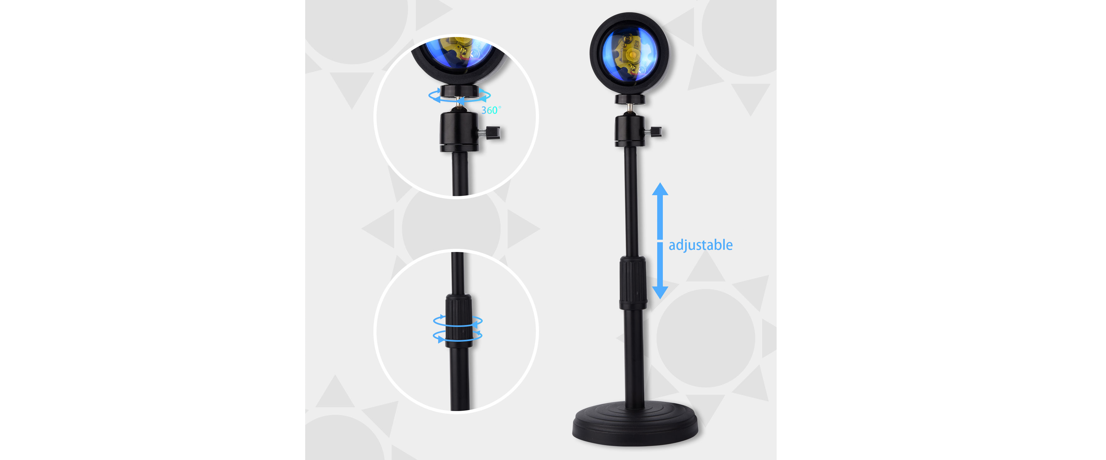 sunset lamp adjustable stand 360 rotation