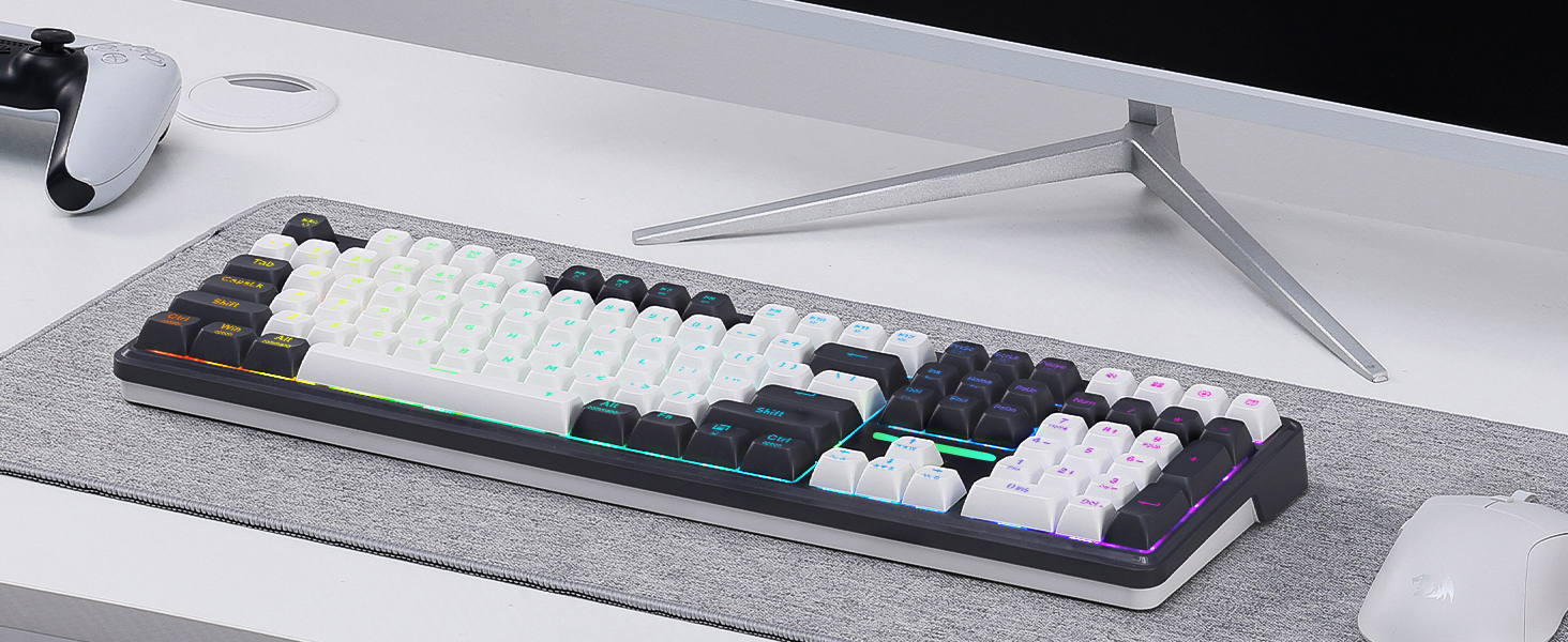 Redragon K745 PRO Wireless 108-Key Gasket RGB Gaming Keyboard, 4 Hotkeys