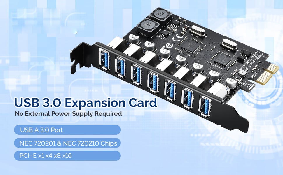 Pcie USB Card Pcie USB 3.0, 7 Port Pcie Expansion Card