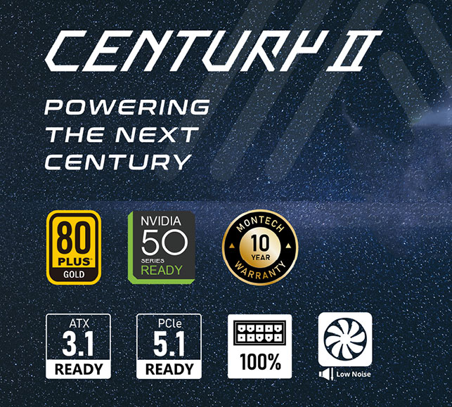 MONTECH Century II 550W ATX Gaming Power Supply