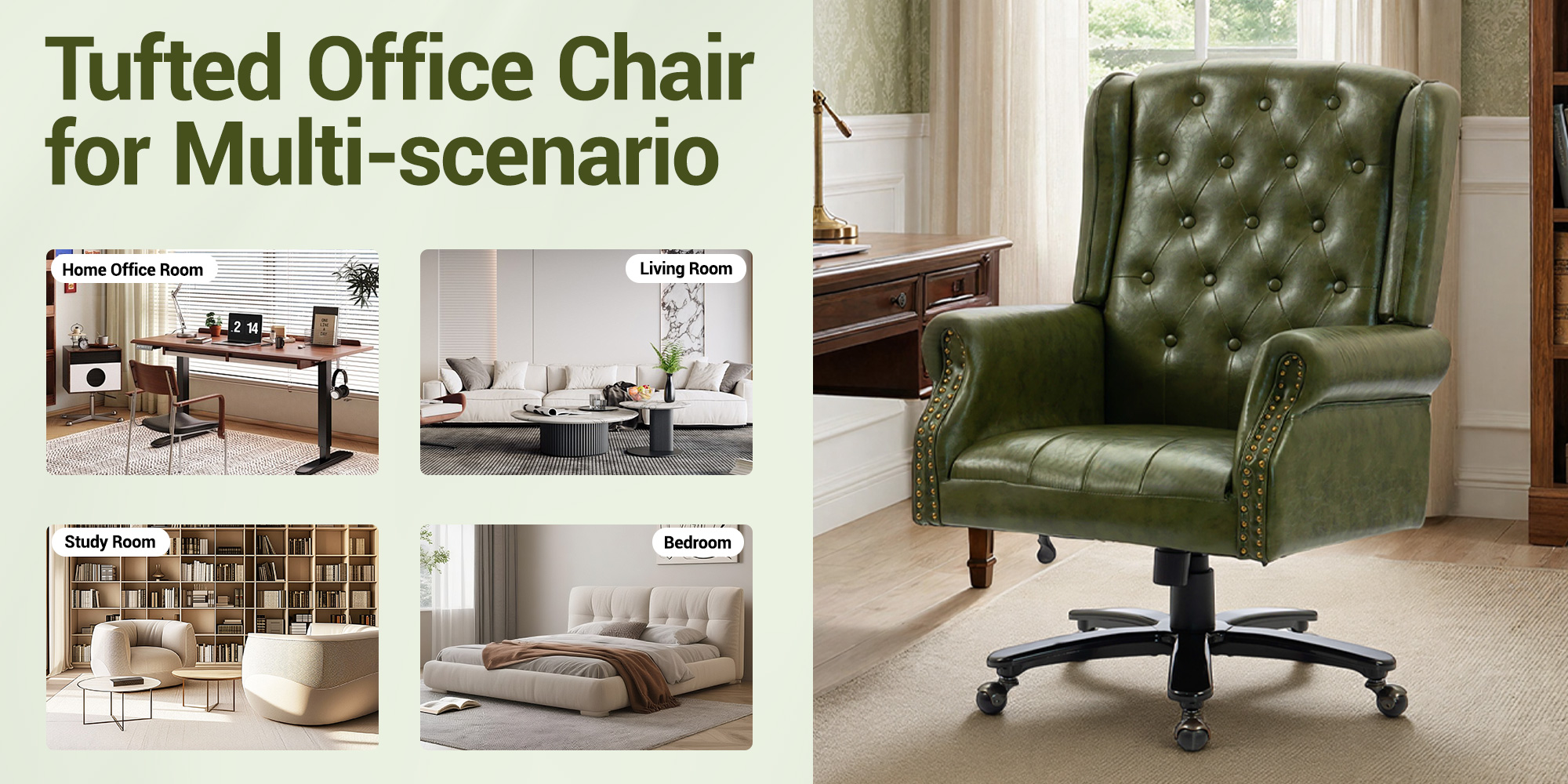 Tufted Office Chair for Multi-scenario