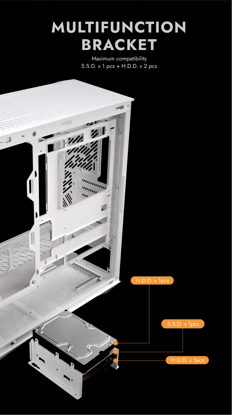 darkFlash DY460 ATX PC Case White