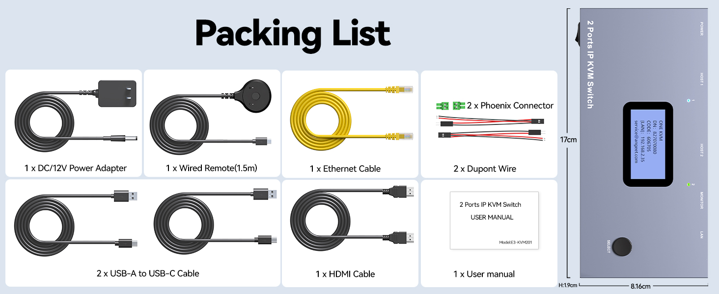 Simple setup; package comes with all required cables.