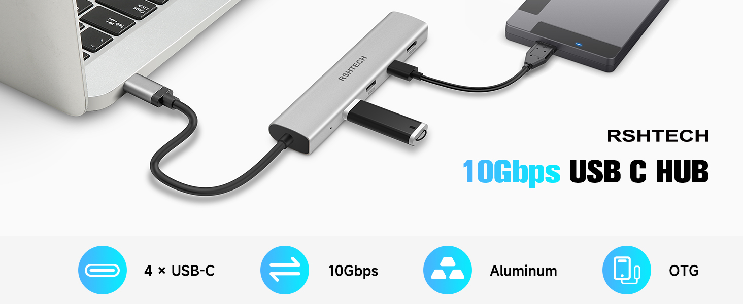 4 Port usb c hub 10gbps