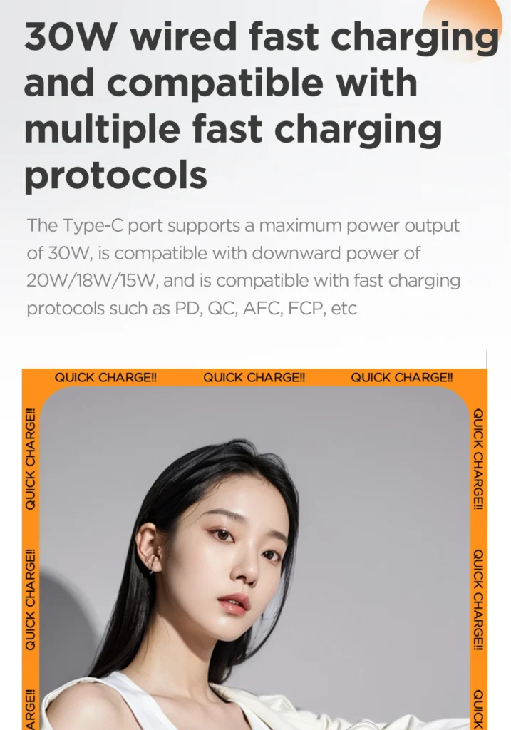 PISEN TP-D080 30W magnetic fast charging wireless power bank