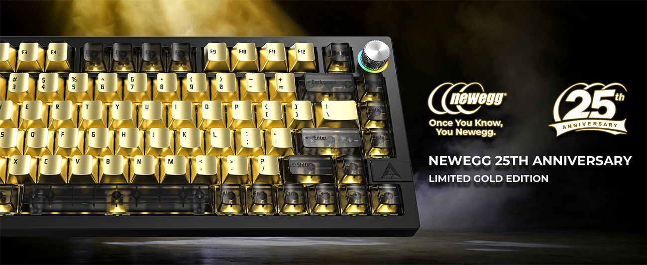 MONTECH MKey Pro Newegg 25th Anniversary Limited Gold Edition Mechanical Gaming Keyboard