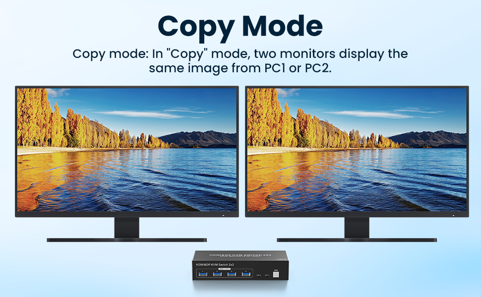 On the keyboard press: "Windows+P", a small window will pop up, choose "copy"mode or "extend"mode.