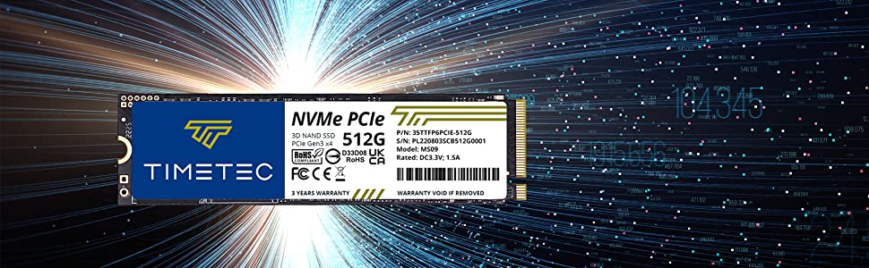 Timetec 1TB SSD NVMe PCIe Gen3x4 8Gb/s M.2 2280 3D NAND High Performance  SLC Cache Read/Write Speed Up to 2,000/1,600 MB/s Internal Solid State  Drive