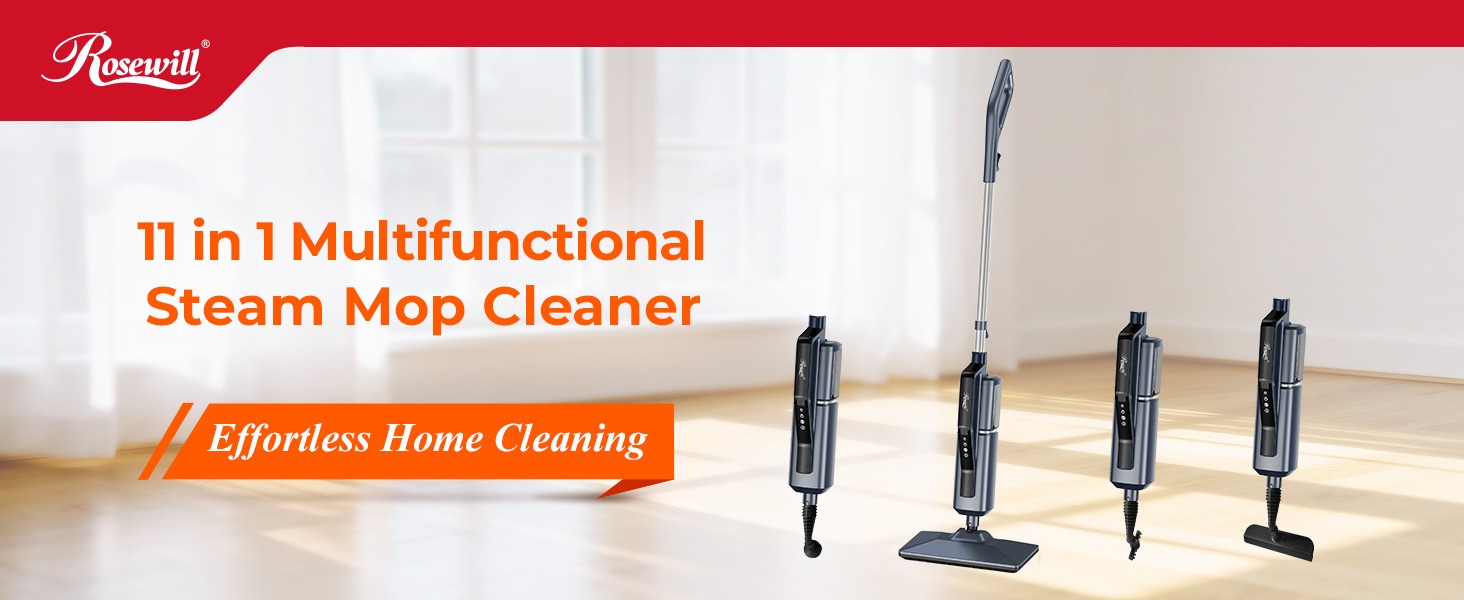 Rosewill 11-in-1 Steam Mop - Blue Gray