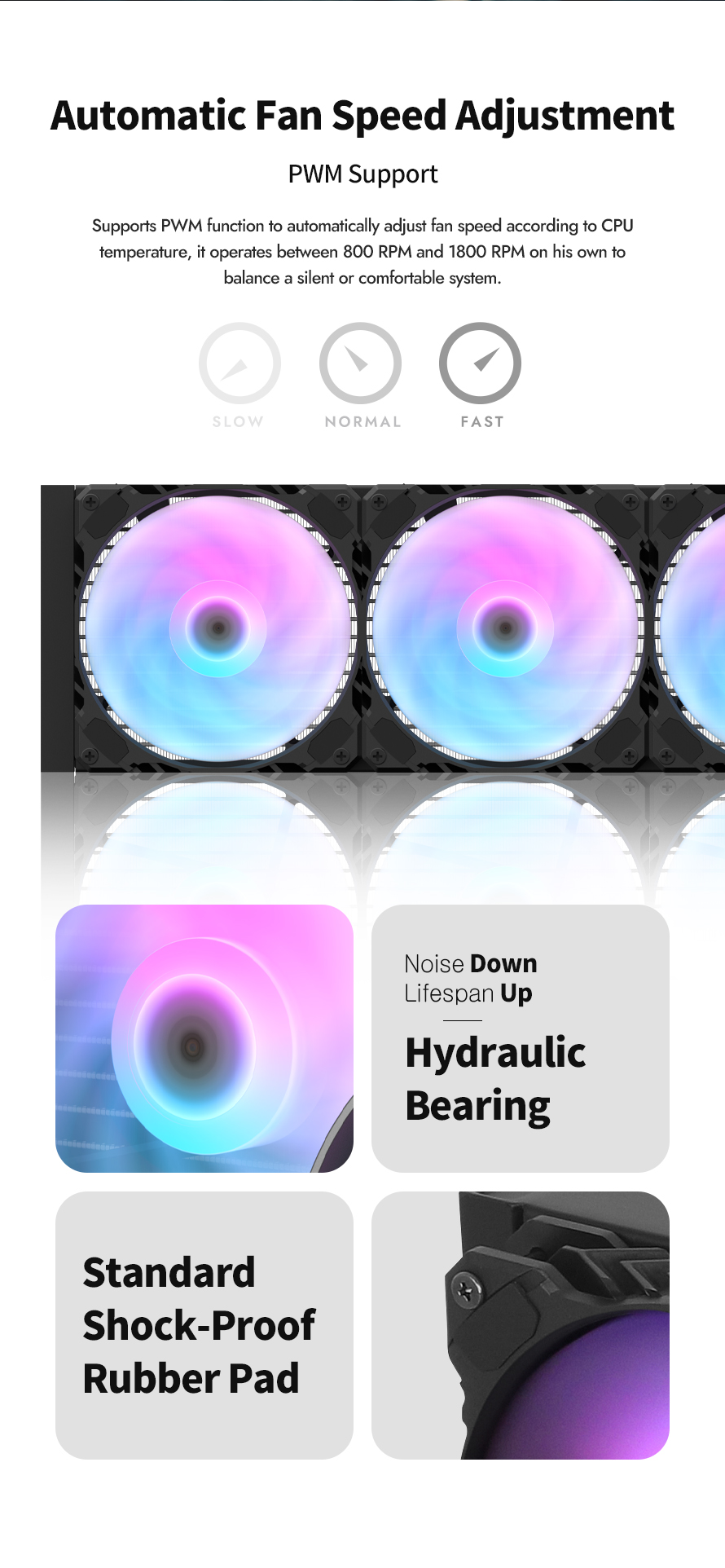 darkFlash DN360D 360mm AIO Liquid CPU Cooler 2.1 LCD Display 3x 120mm ARGB PWM Fans Copper Water