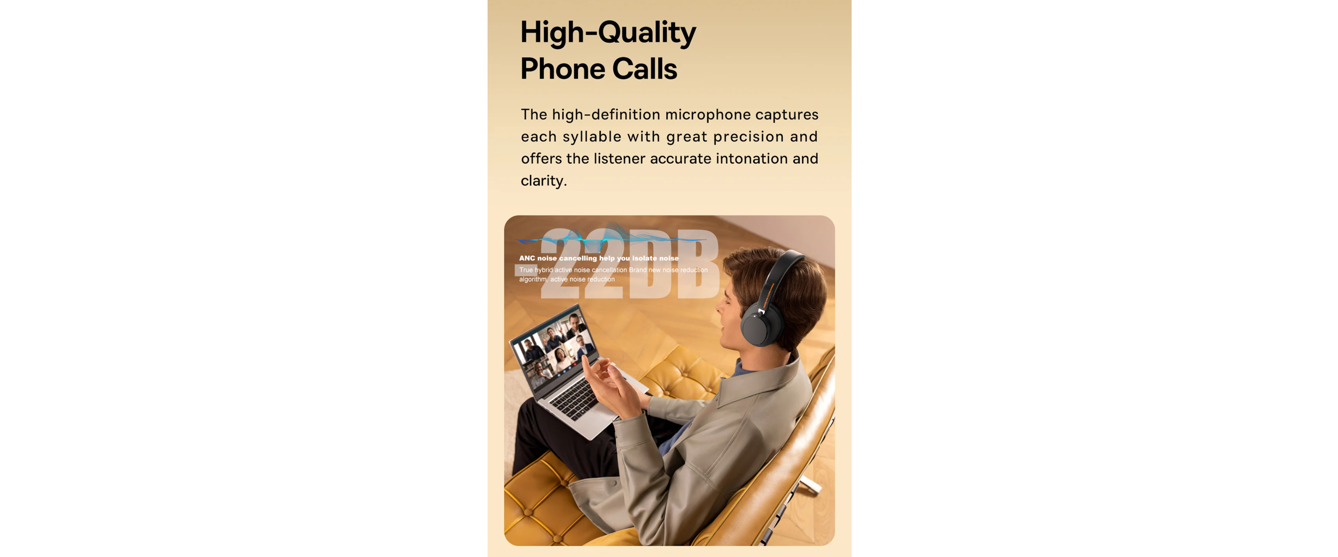 INMISS ANC500,ANC noise canceling,clear call,22dB noise reduction