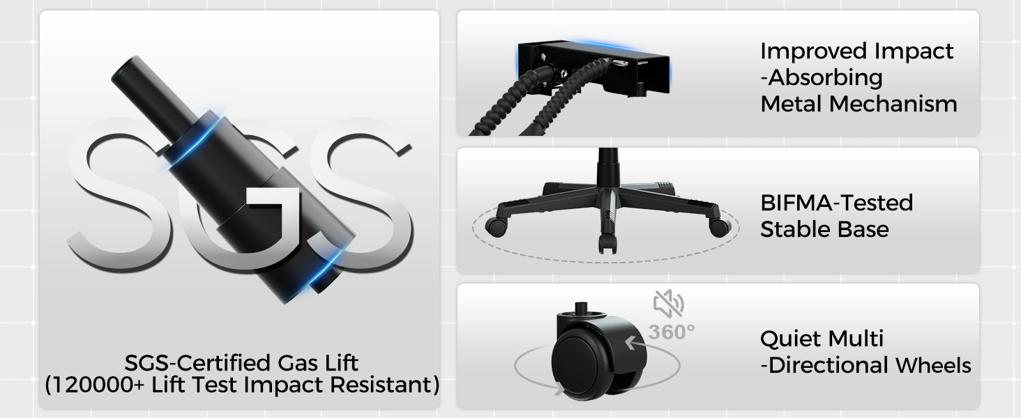 Gaming Chair, Big and Tall, High Back Ergonomic with Pocket Spring Cushion, Footrest, Lumbar Support
