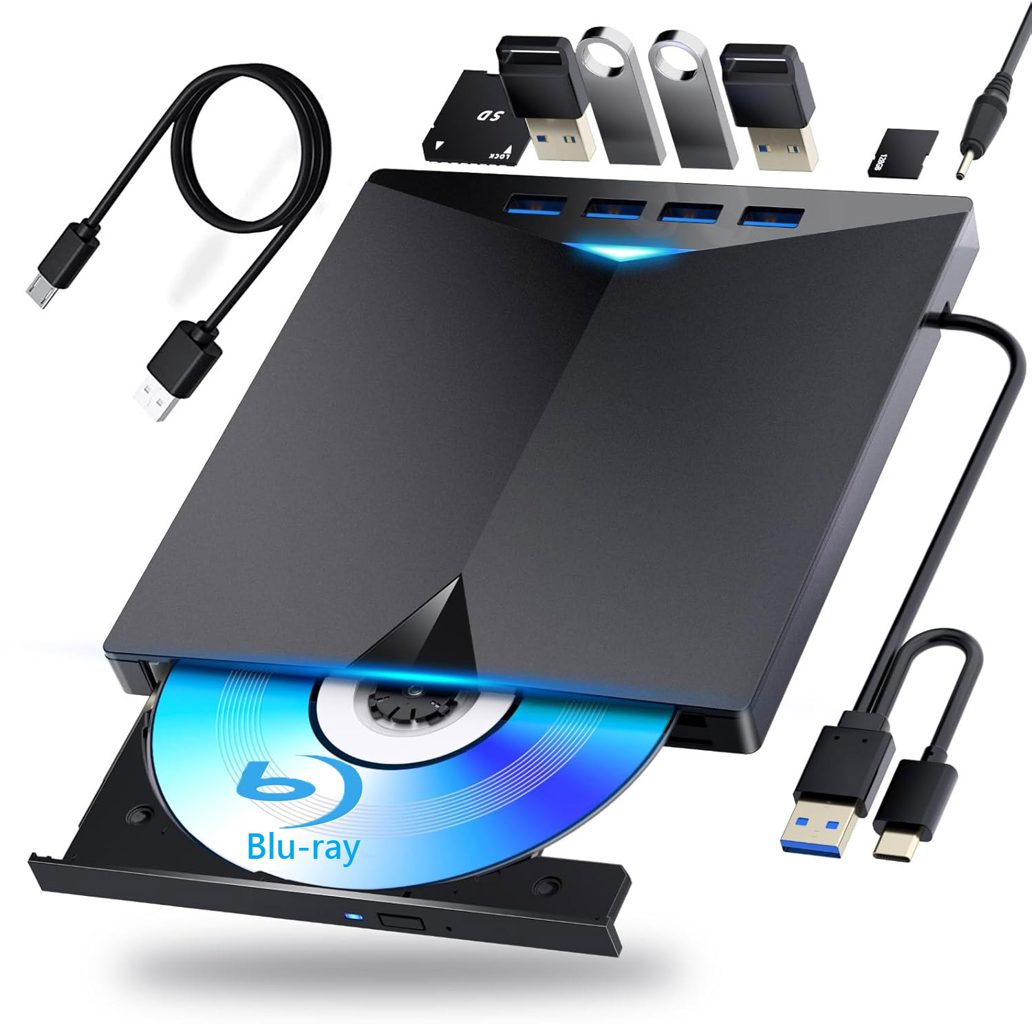LUOM 6 in 1 New External CD DVD Bluray Drive