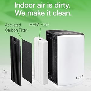 Lasko LP200 Portable Home Office 3 Speed Desktop Air Purifier Machine