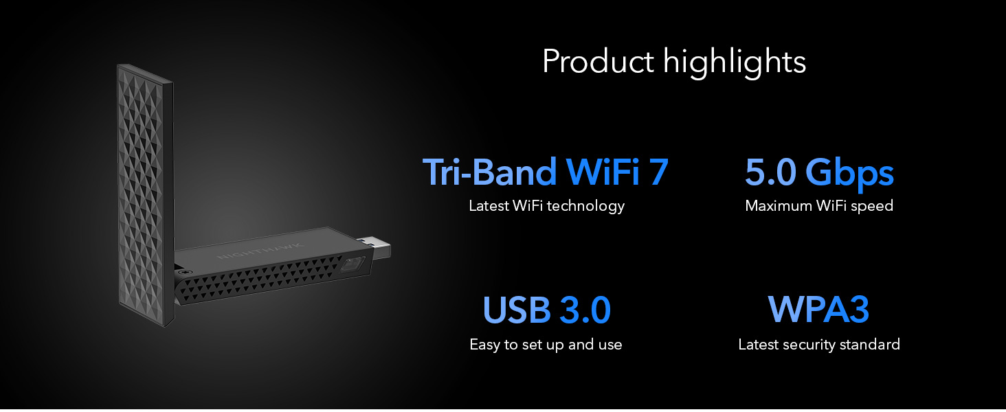 NETGEAR Nighthawk A8500 WiFi 7 USB 3.0 Adapter 