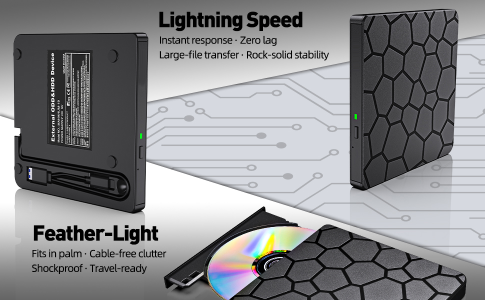 Dual Connectivity (USB 3.0 & USB C)Includes an embedded 9.8-inch data cable with USB 3.0 and USB-C c