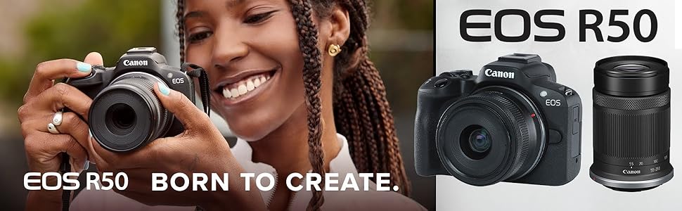 Canon EOS R50 Mirrorless Camera with Canon RF-S 18-45mm f/4.5-6.3 IS STM Lens and Transcend 64GB SDXC Memory Card + Camera Case