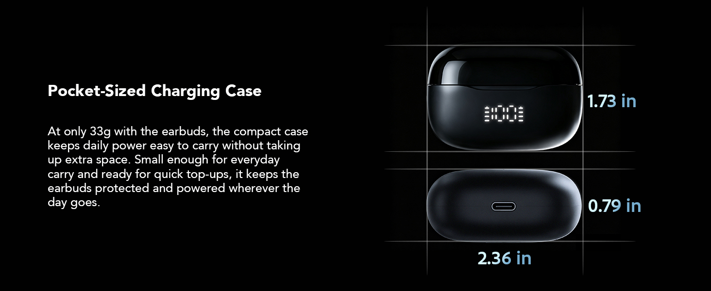 True Wireless EarBuds Bluetooth Headphones with Mic, LED Power Display Deep Bass Wireless Earbuds, E