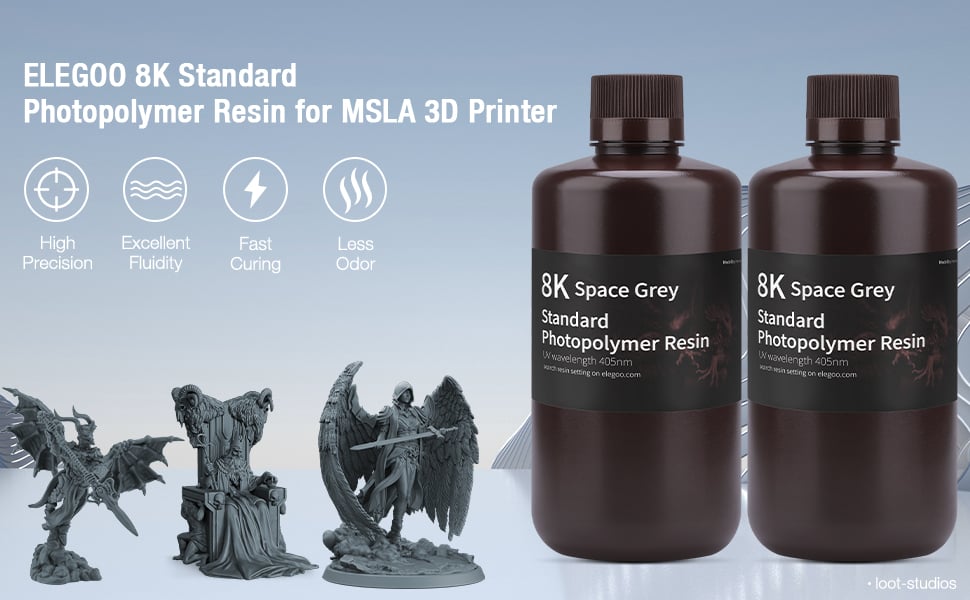  ELEGOO 8K Standard Resin Photopolymer Resin 405nm 3D