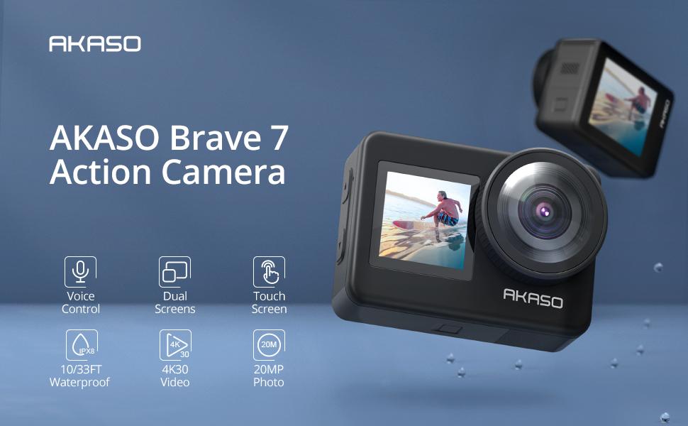 Buy AKASO Brave 7 LE 4K Waterproof Dual Screens Sport Action Camera