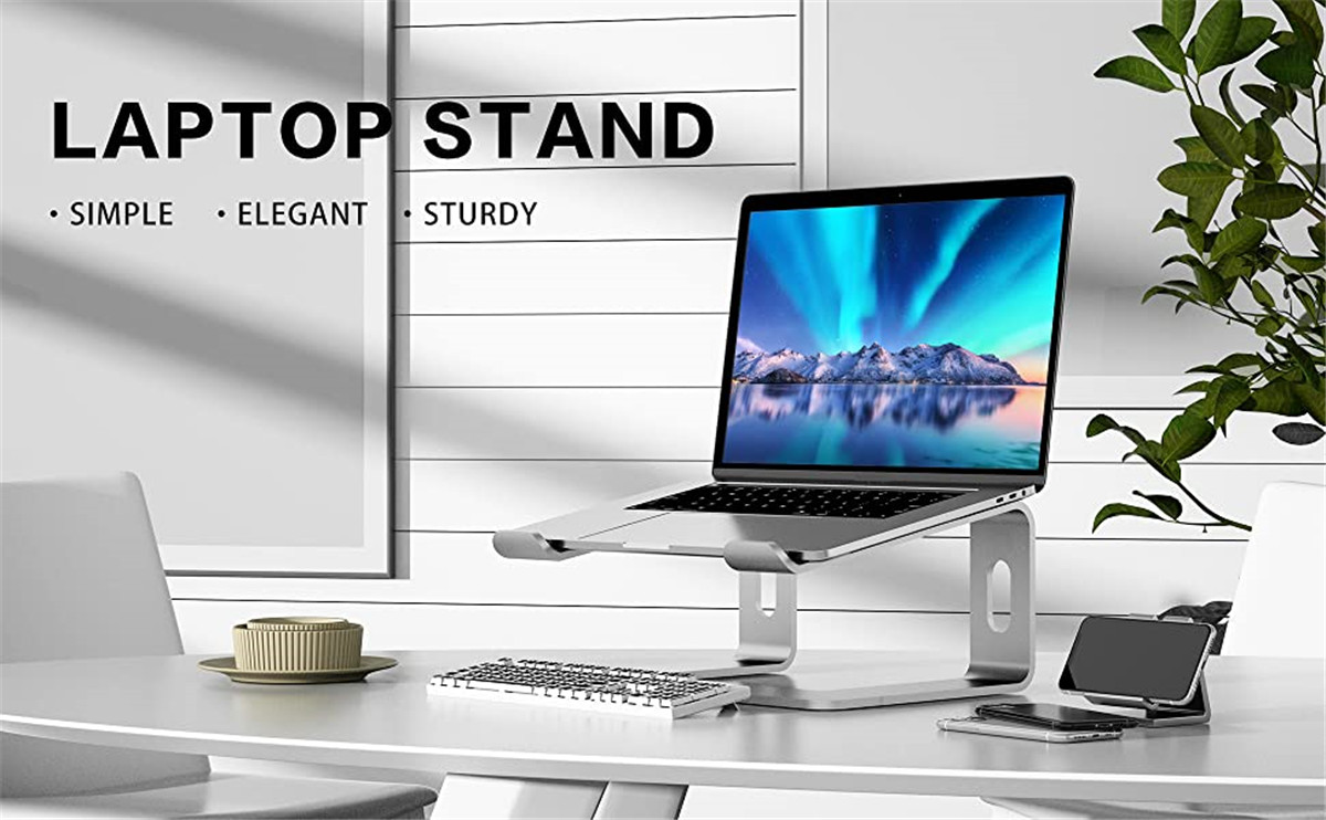  SOUNDANCE Laptop Stand, Aluminum Computer Riser, Ergonomic  Laptops Elevator for Desk, Metal Holder Compatible with 10 to 15.6 Inches  Notebook Computer, Silver : Electronics