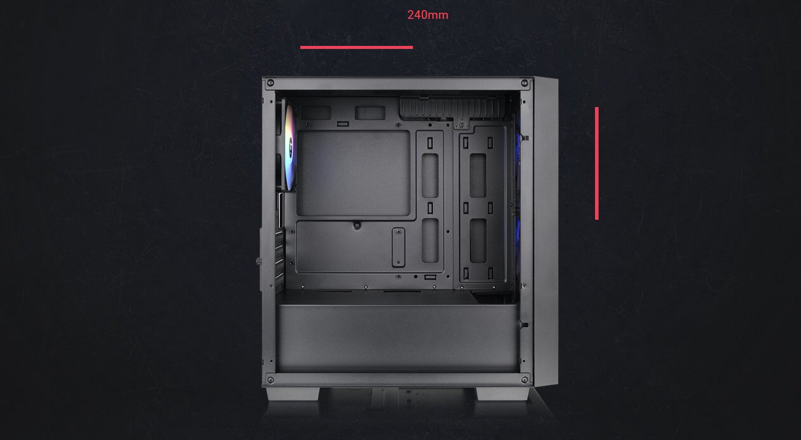 Thermaltake Versa H16 TG ARGB Black Micro ATX Tower Case