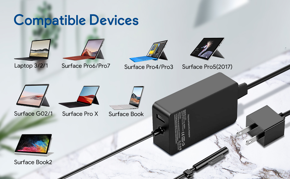 Surface Pro 3 & 4 & 6 Charger Power Adapter, 44w Surface Pro