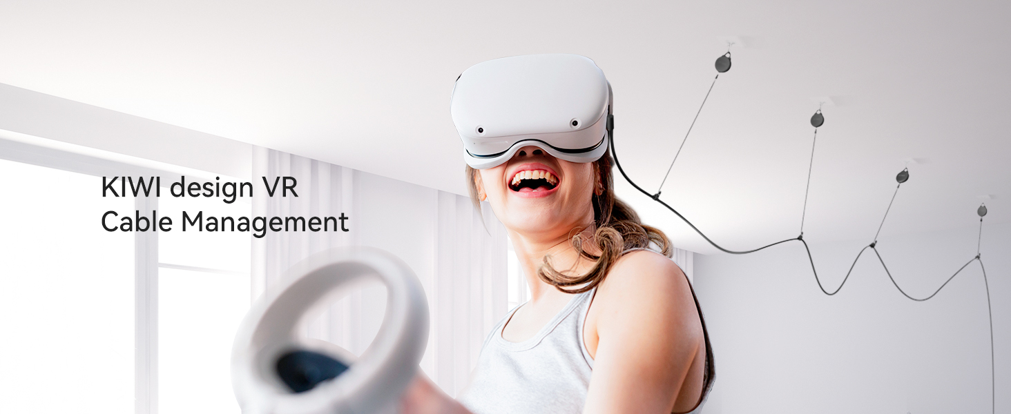 KIWI design VR Câble Management 6 pcs Système de Gestion de Câble VR  Compatible avec Oculus Quest 2 etc (Blanc) - Cdiscount Informatique