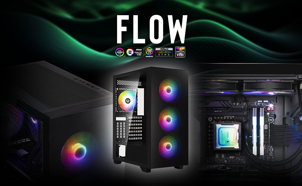 BitFenix Flow Mesh 4ARGB PC Gaming High AirFlow Computer Case