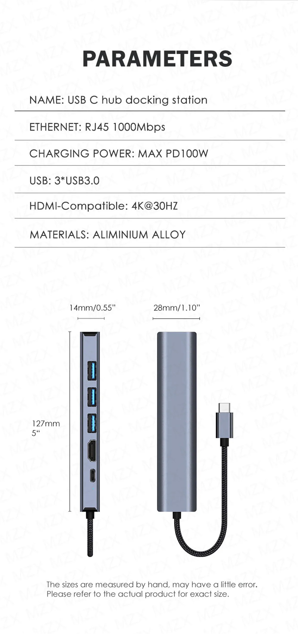 6-in-1 USB C Type-C to Gigabit Ethernet Adapter