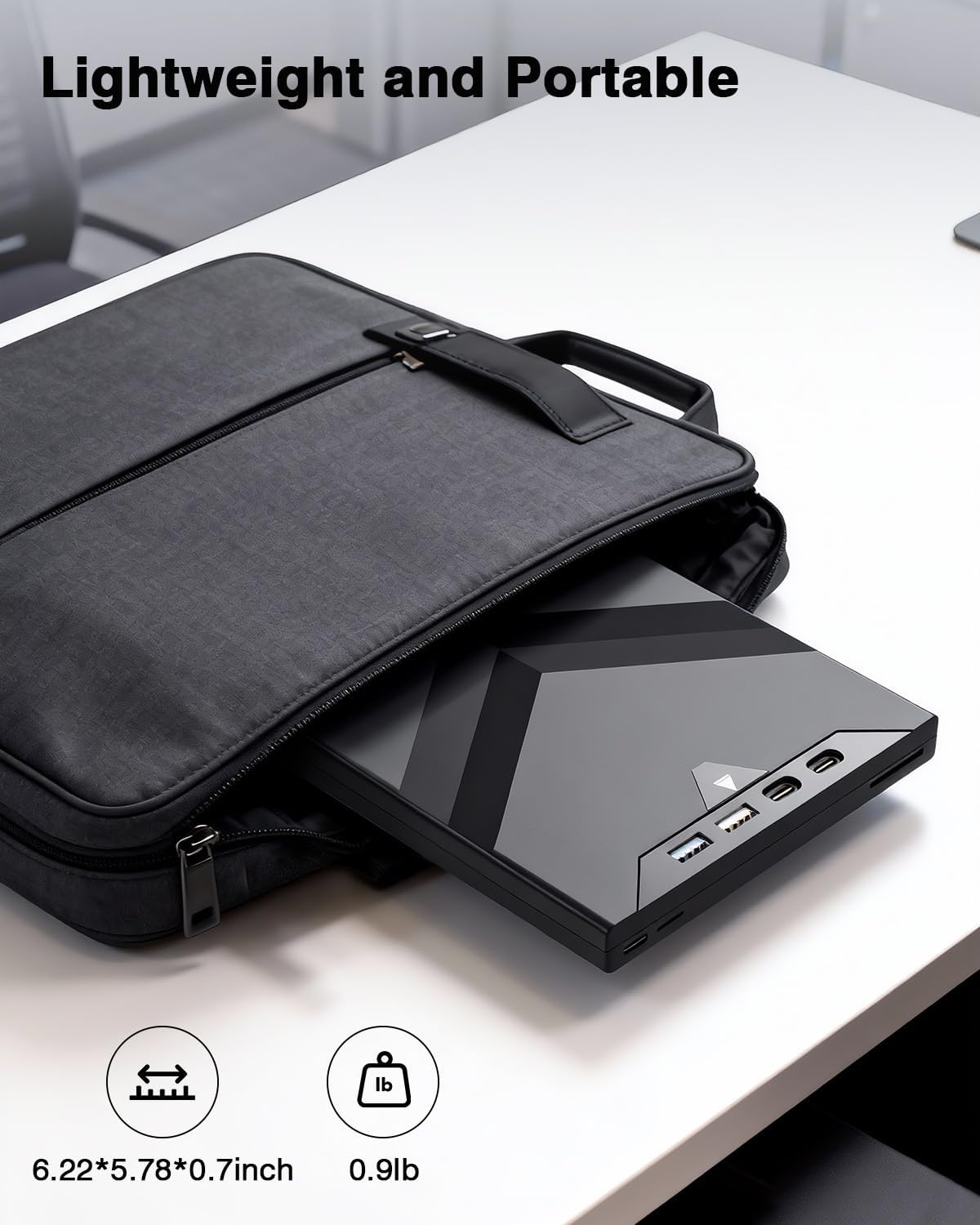 7-in-1 External CD/DVD Drive, with USB A, USB-C and SD/TF Card Slots, USB 3.0 & Type C CD/DVD Player