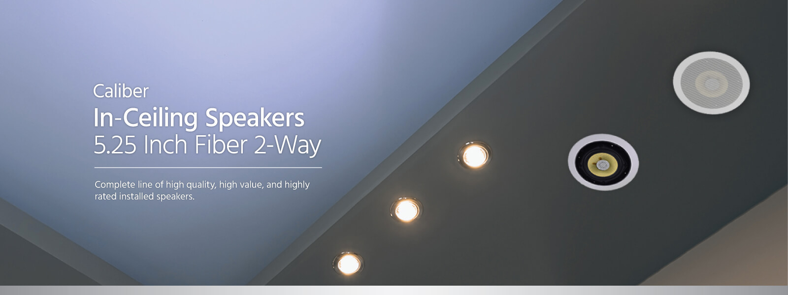 Caliber In-Ceiling Speakers, 5.25in Fiber 2-Way (pair)