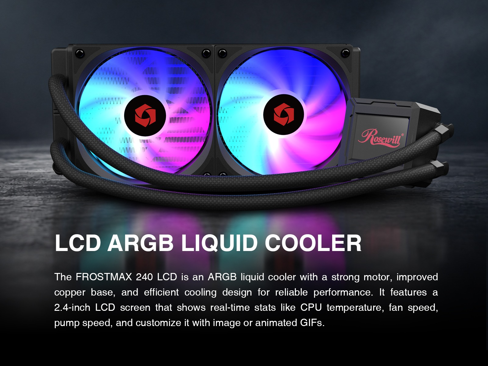 Rosewill AURA GL240 LCD All-in-One CPU Cooler