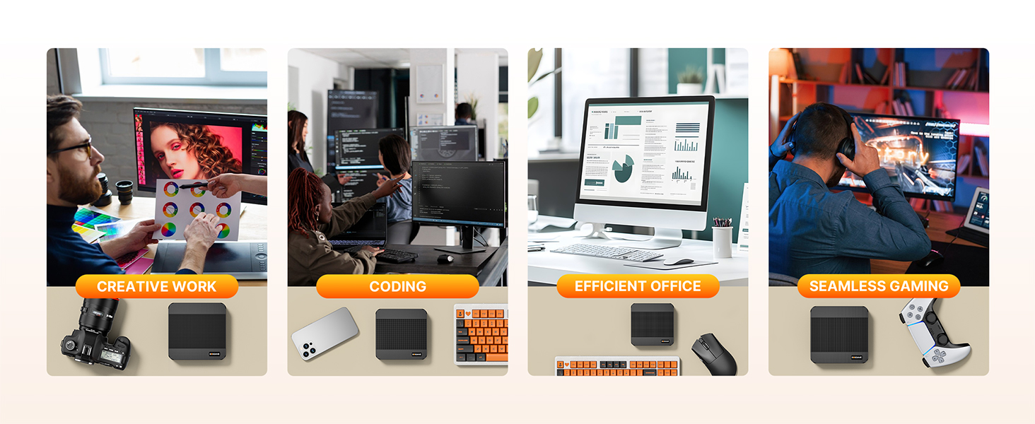CREATIVE WORK,CODING,EFFICIENT OFFICE,SEAMLESS GAMING