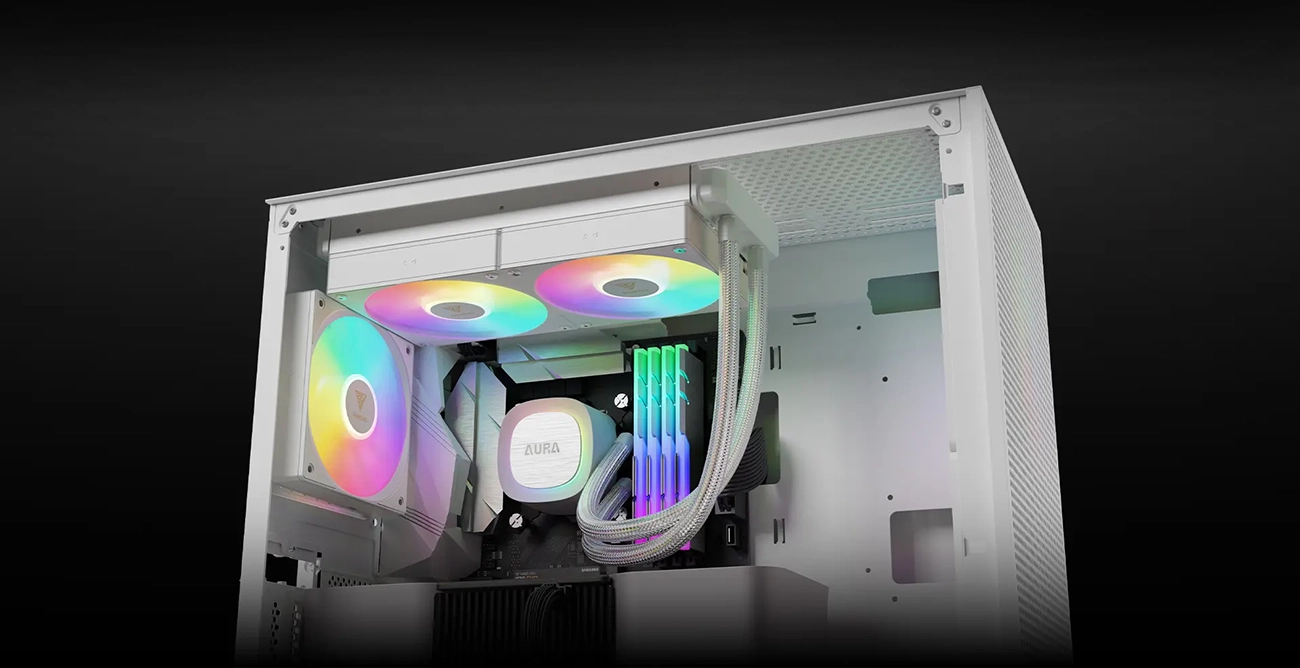 GAMDIAS AURA GL240 V2 White 240 AIO CPU liquid cooler 