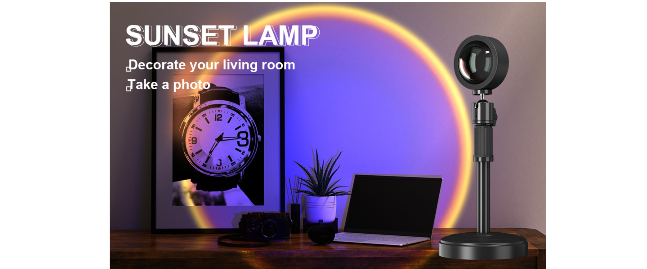 sunset lamp for room decor photography