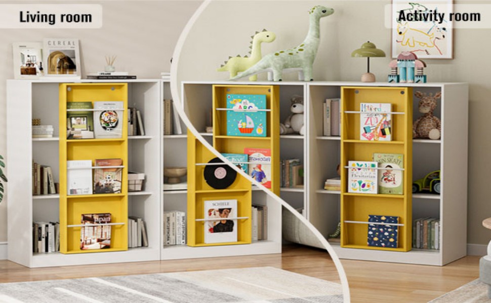 Bookcase with Sliding Storage Shelf
