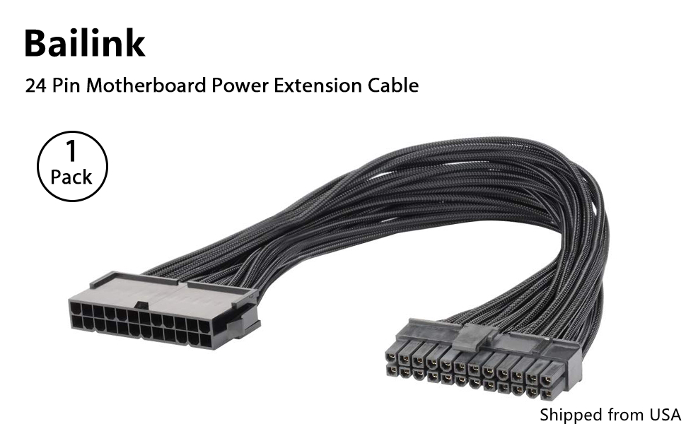 24 Pin to 24 Pin Extension Cable  Our J&D Tech 24 Pin Motherboard Power Extension Cable features one