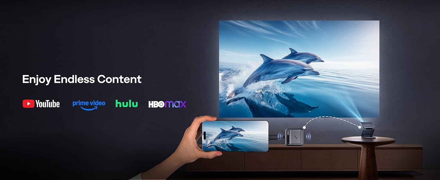 Aurzen ZIP Tri-Fold DLP Ultra-Portable Mini Pocket Projector