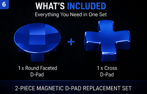 2-piece d-pad set, round faceted d-pad