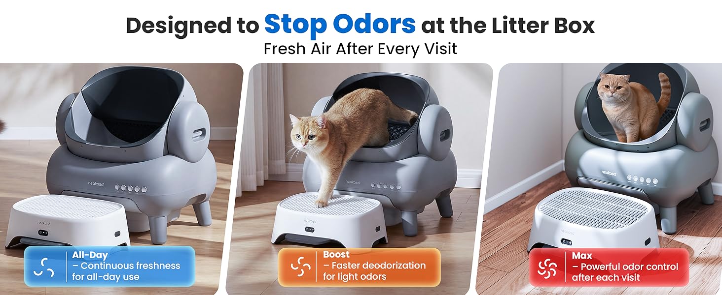 Neakasa AirStep Odor-Eliminating Cat Litter Box Step