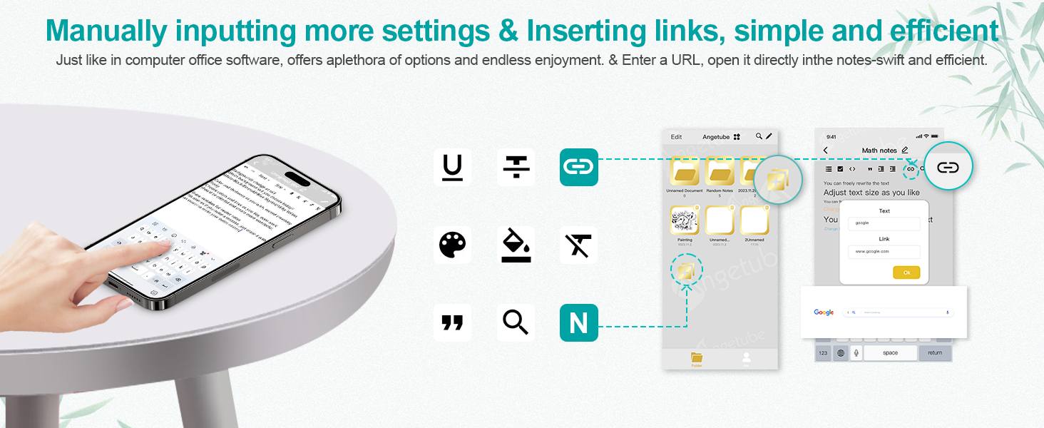 Manually inputting more settings & Inserting links, simple and efficient