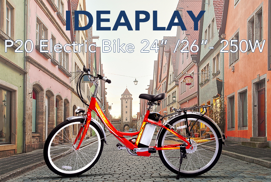 IDEAPLAY 26 inch Electric Bike for Adults P30, 350W 20 mph Adult Electric  Bicycle With 18 Speed Ebike