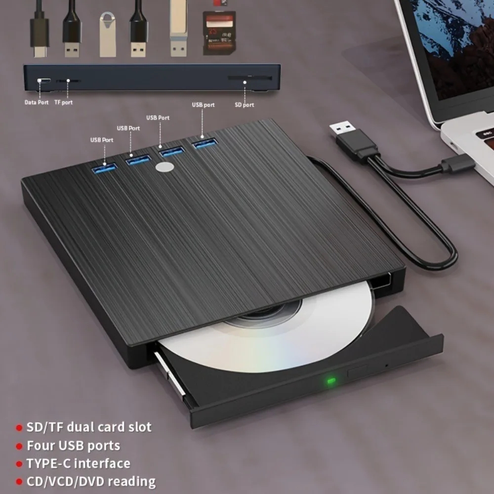 Jansicotek External CD/DVD Drive 9-in-1